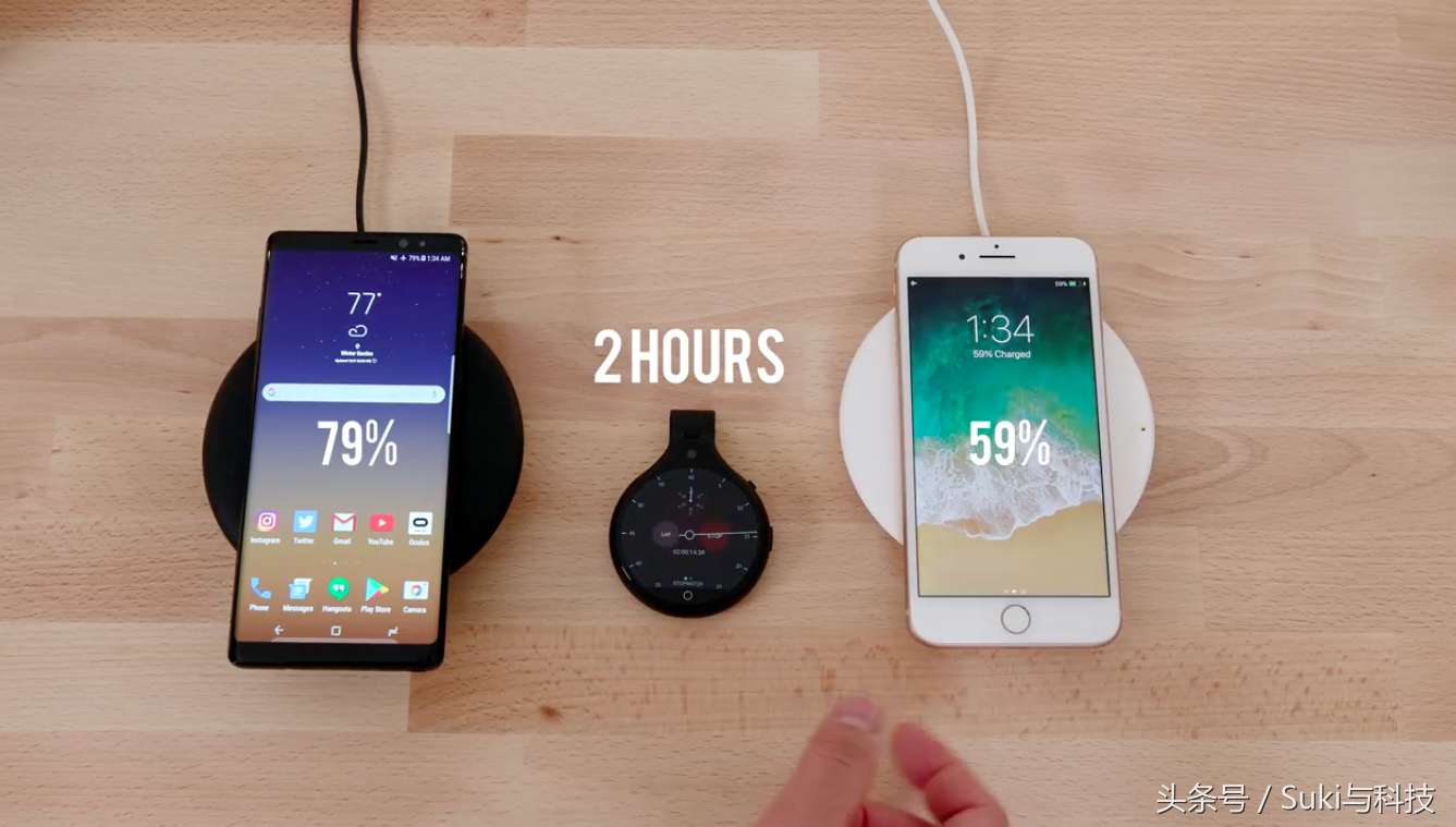 苹果第一款无线充电手机iPhone 8P，充电速度测试完败三星